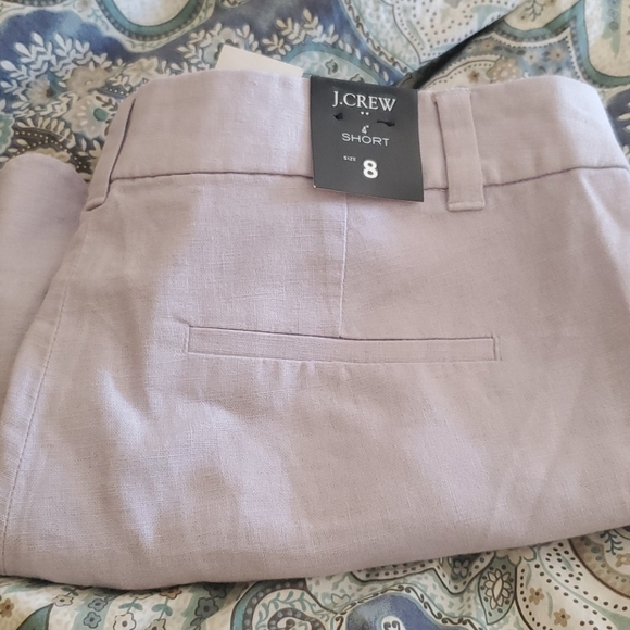 NWT J.Crew Factory Shorts (lilac and white) - Picture 3 of 3
